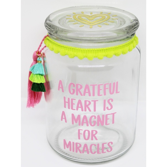 NEW Gratitude jar -  green, pink and teal - Picture 4 of 5